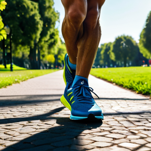 Home 9 Smart Running Shoes in Action**
"A runner on a paved path in a park, wearing modern, fully clothed athletic wear and highly technological running shoes. Sensors glow subtly on the shoes. The focus is on the shoes and runner's form. Background shows greenery and a bright, sunny day. Safe for work, appropriate content, fully clothed, professional athletic photography, perfect anatomy, correct proportions, natural pose, well-formed hands, proper finger count, natural body proportions."
**