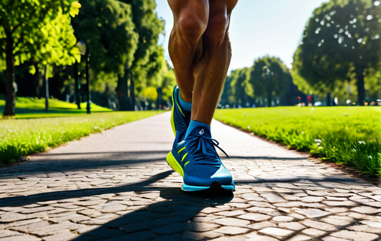 Smart Running Shoes in Action**
"A runner on a paved path in a park, wearing modern, fully clothed athletic wear and highly technological running shoes. Sensors glow subtly on the shoes. The focus is on the shoes and runner's form. Background shows greenery and a bright, sunny day. Safe for work, appropriate content, fully clothed, professional athletic photography, perfect anatomy, correct proportions, natural pose, well-formed hands, proper finger count, natural body proportions."
**