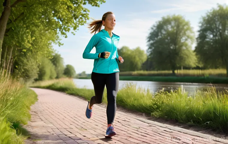 야외 러닝 필수 액세서리 - **Prompt 1: The Smart-Coached Runner in a Dutch Landscape**
    "A dynamic, high-resolution image of...