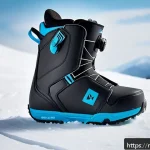 Home 22 스노우보드 부츠 브랜드 추천 - A detailed close-up of a modern snowboard boot featuring a BOA closure system, showcasing the sleek ...