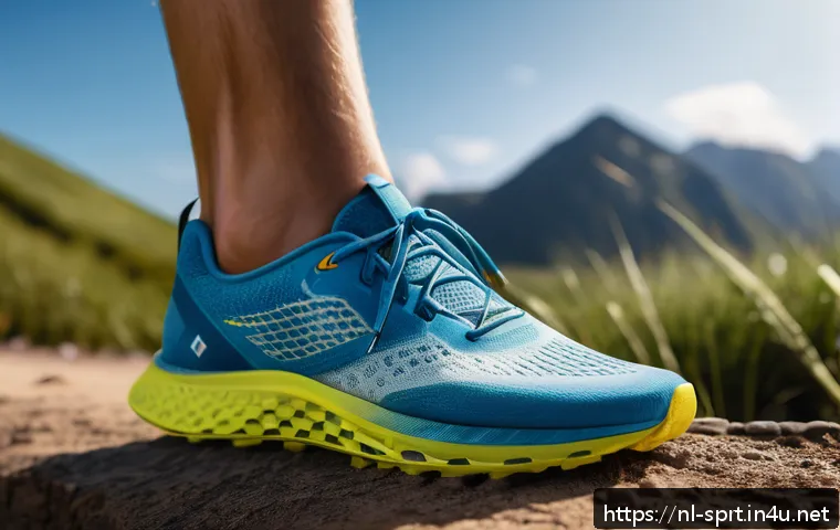 운동화 깔창 추천 - A close-up image of a modern sports shoe insole featuring breathable mesh fabric combined with a tra...